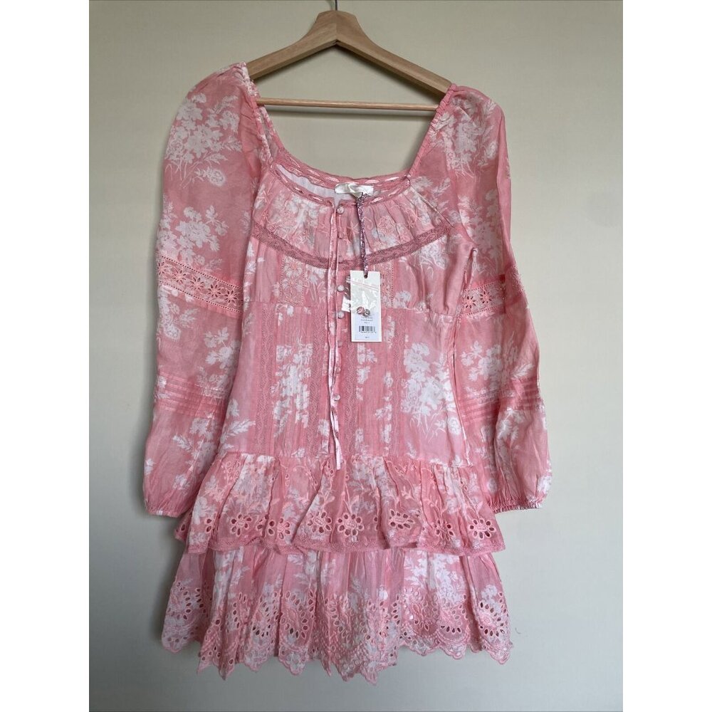 LOVESHACKFANCY Floral Print Mini Dress - Picture 4 of 14